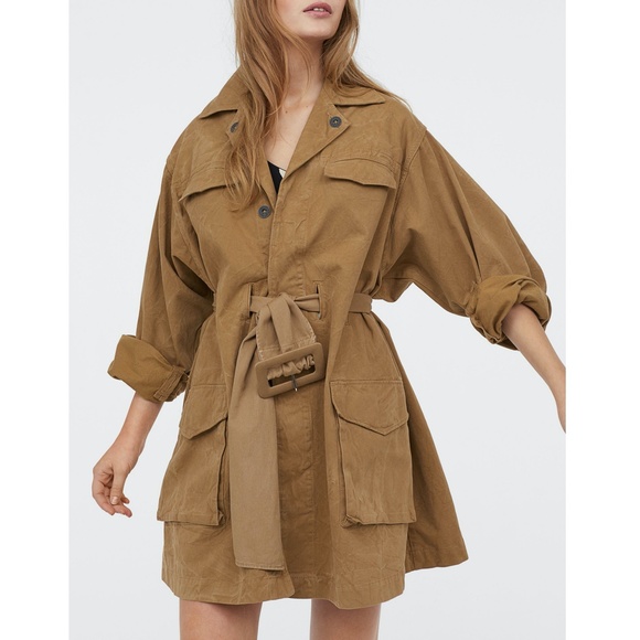 H&M Studio S/S 19 Cotton Canvas Coat Jacket Dress EUR 34 / US 2